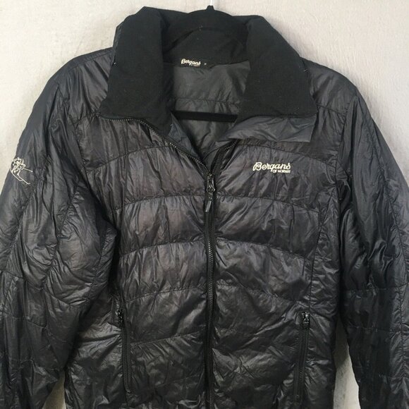 Bergans of Norway Puffer Jacket Womens Medium Black Down Light Coat Packable - Picture 4 of 16